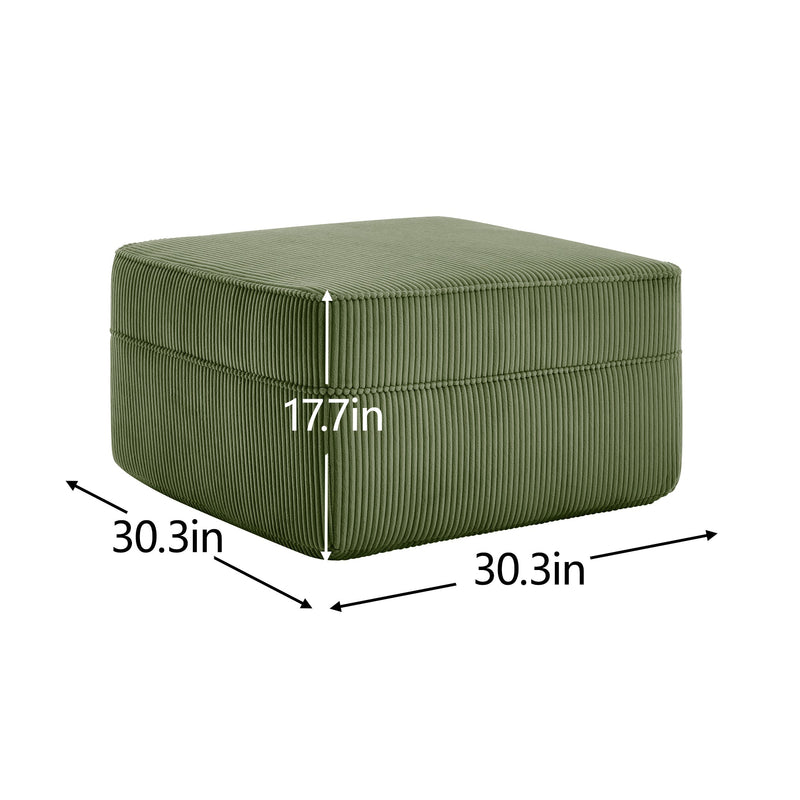 Ottoman Corduroy - Green, photo 6 of 7