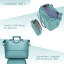 Luggage Sets 6 Piece with Duffel Bags Hardside Expandable Suitcases Misty Blue