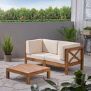 Brava X-Back 2 Seater Sectional Loveseat with Coffee Table by HouseOfZazla