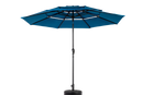Aluminium 10ft 3 Tier Auto-tilt Outdoor Patio Umbrella - Dark Blue