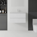 30 Inch Floating Bathroom Vanity with Sink, Soft-Close Drawer, Ceramic Sink, Plywood by HouseOfZazla