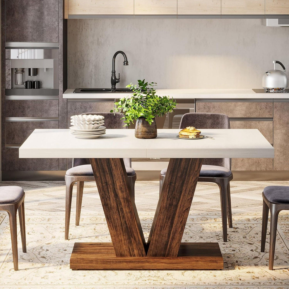 Dining Table With Pedestal Base For 4 - 6 People, photo 7 of 8