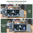 K&K Outdoor Kitchen Island, Rolling Bar Cart & Storage Cabinet