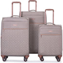 4-Piece Set (16/20/24/28), Softshell Suitcase Spinner Wheels Terylene Luggage Sets Carry On Suitcase Luggage Lightweight Durable Suitcase Khaki