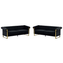 Black Velvet 2 Piece Sofa Set