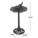 Lancaster Outdoor Aluminum and Iron Top Bird Bath with Iron Base, Bronze by HouseOfZazla