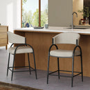 25'' Seat Height Modern Fabric Bar Stools with Back by HouseOfZazla