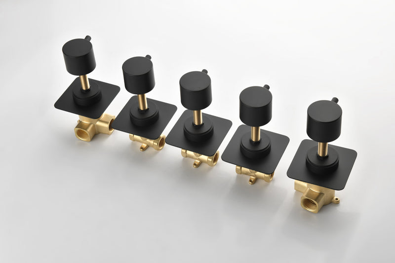 3/4" Cast Metal Volume Control Valve 3-Piece Extra High Flow Master Shower Volume Control Adjustable brass handle valve body, 1 piece each on the left and right