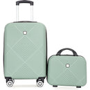 2Piece Luggage Sets ABS Lightweight Suitcase, Spinner Wheels, (20/14) OLIVE GREEN