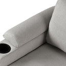 87.4" L-shape Sofa Bed Pull-out Sleeper Sofa with Wheels, USB Ports, Power Sockets for Living Room, Grey