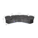 Challenger - Recliner Sectional Sofa, Built In USB, C Ports & Bluetooth
