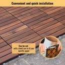 Interlocking Deck Tiles Striped Pattern, Square Acacia Hardwood Outdoor Flooring For Patio, Bancony, Pool Side