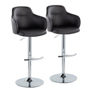 Boyne - Contemporary Adjustable Barstool With Swivel & Rounded T Footrest (Set of 2) by HouseOfZazla