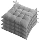 4Pcs Chair Cushion Pads Pillow 15.75x15.75x2.37in Soft Tie On Square Sitting Mats For Home Office Car Sitting Travel