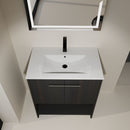 Modern Bathroom Vanity With Ceramic Sink, Freestanding Cabinet, Soft Closing Doors