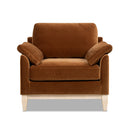 Pasadena 36" Wide Modern Farmhouse Accent Arm Chair, Burnt Orange Velvet by HouseOfZazla