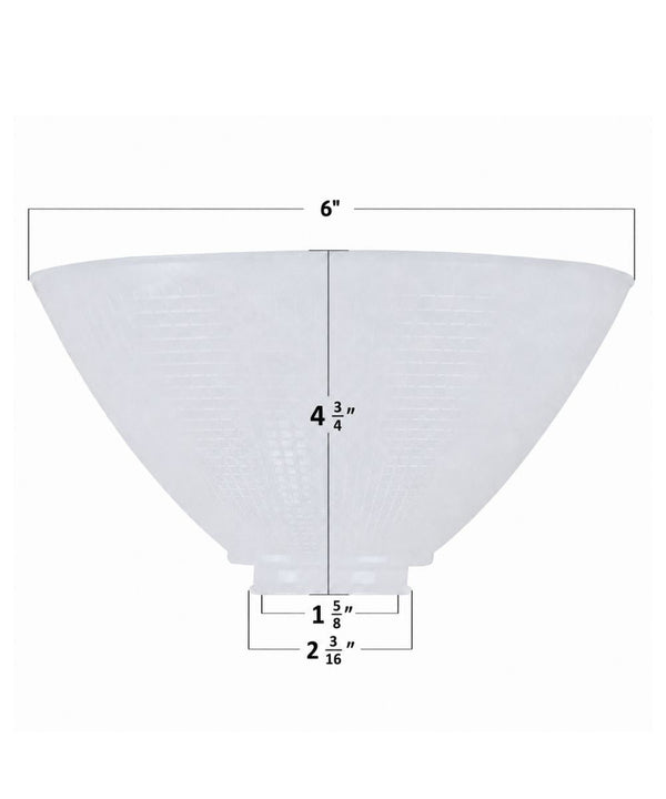 6 Inch Diameter Milky White Reflector-Type IES Replacement Glass Shade for Stiffel, photo 2 of 7