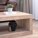 Rustic Solid Wood Coffee Table With Open Shelf, Modern Farmhouse Design - Light Natural / Natural by HouseOfZazla