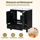30' Black Bathroom Vanity with Single Sink, Combo Cabinet Undermount Sink, Bathroom Storage Cabinet with 2 Doors and a Drawer, Soft Closing, Multifunctional Storage, Solid Wood Frame