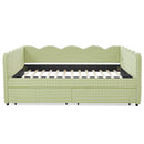 Gingham Daybed With USB Charging Port, Wave-Shaped Design