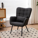 Modern Accent Arm Chair High Back With Metal Legs And Soft Padded