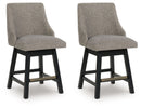 Neymorton - Upholstered Swivel Barstool (Set of 2) - Dark Grayish Brown by Unique Piece Furniture