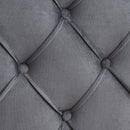 Queen Platform Tufted Upholstered Bed With Wings Design, Strong Wood Slat Support - Gray by Unique Piece Furniture
