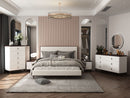 Carena - 5 Piece Bedroom Set (Eastern King Dresser Chest Mirror Nightstand) - Brown / Light Gray / White by Unique Piece Furniture
