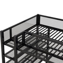 Loft Bed With 4 Tier Shelves And Storage
