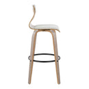 Folia - Contemporary Fixed Height Stool With Swivel With Round Footrest (Set of 2) by HouseOfZazla