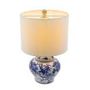 Blue and White Short Urn Ceramic Vase Lamp