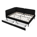 Upholstered Platform Bed Frame With 2 Storage Drawers And Adjustable Sofa Bed by HouseOfZazla
