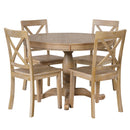Modern Dining Table Set For 4, Round Table And 4 Kitchen Room Chairs, 5 Piece Kitchen Table Set For Dining Room, Dinette, Breakfast Nook by HouseOfZazla