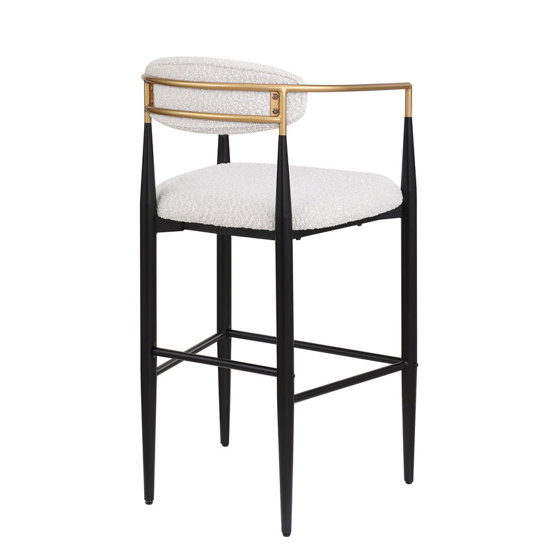 Upholstered Bar Stools With Backs for Kitchen Island (Set of 2) - Beige, photo 9 of 11