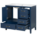 Elegant Vintage Bathroom Vanity With Sink and Soft Closing Drawers by HouseOfZazla
