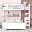 Full Over Full Bunk Bed With Desk