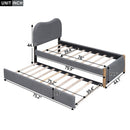 Upholstered Platform Bed With Wood Supporting Feet And Trundle by Unique Piece Furniture