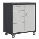 Sturdy Metal Tool Storage Cabinet With Wheels Durable Garage, Office & Home Organizer Steel by HouseOfZazla