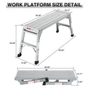 Work Platform Aluminum Portable Bench Folding Ladder Ansi Capacity 225 Lbs 40" - Gray by HouseOfZazla