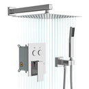 Dual Shower Head System With Square Rain Shower And Rough In Valve by HouseOfZazla