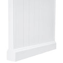 83.4"Tall Bookshelf &Writting Desk Suite,Modern Bookcase Suite with LED Lighting, Drawers,Doors,Study Desk and Open Shelves,2-Piece Set for Living Room,Home Office,Study Room,White