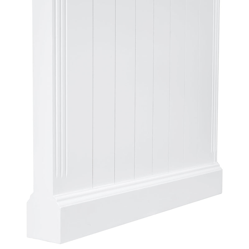 83.4"Tall Bookshelf &Writting Desk Suite,Modern Bookcase Suite with LED Lighting, Drawers,Doors,Study Desk and Open Shelves,2-Piece Set for Living Room,Home Office,Study Room,White