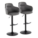 Boyne - Contemporary Adjustable Barstool With Swivel With Rounded T Footrest (Set of 2) by HouseOfZazla