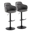 Boyne - Contemporary Adjustable Barstool With Swivel With Rounded T Footrest (Set of 2) by HouseOfZazla