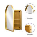 Arched Recessed Medicine Cabinet, Metal Framed Bathroom Wall Cabinet With Mirror And Adjustable Shelves, Wall Mirror With Storage For Bathroom by Unique Piece Furniture