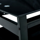 Glass Lift Top Coffee Table, Modern Simple 2-Layer Tempered Glass Coffee Table For Living Room - Black by HouseOfZazla