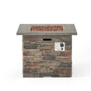 Classic Design Square Fire Pit With Top And 40,000 Btu Heat Output - Stone Gray by HouseOfZazla