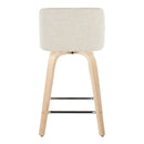 Toriano - Contemporary Fixed Height Counter Stool Swivel With Square Footrest (Set of 2)