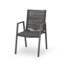 Outdoor Modern Aluminum Dining Chair Set With Rope Sea (Set of 2) by HouseOfZazla