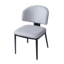 7-Piece Modern Dining Set with Wood, Faux Leather, and Metal Frame Gray+Black+Natural Finish